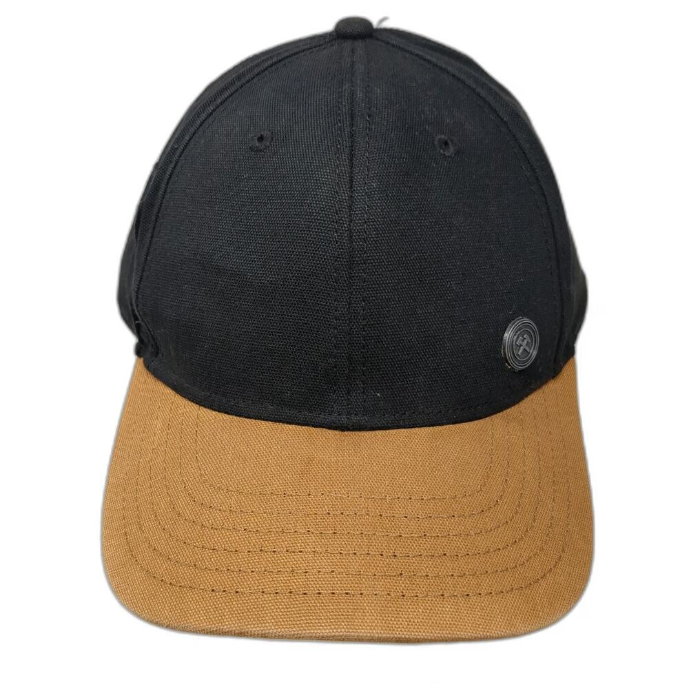 George Baseball Cap Black Brown One Size Two Tone Metal Hammer Pickaxe Rivet Hat